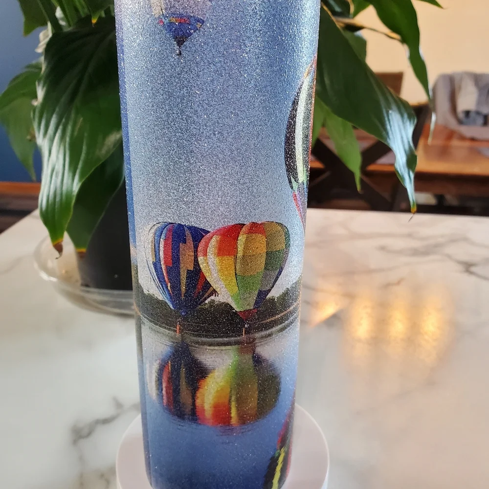 Hot Air Balloons 30oz Glitter Tumbler with duo lids 🎉sale